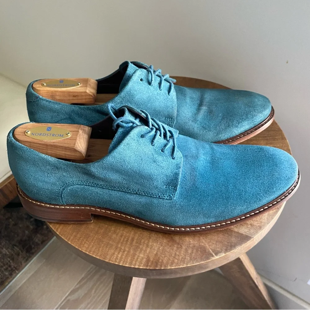 Ted BakerJoehal Derby Shoes blue Teal turquoise Suede derby Oxfords shoes 9 men